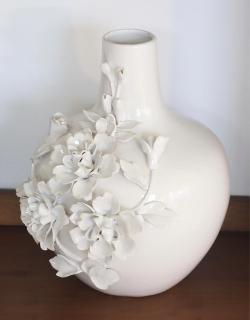 Contera Floral Relief Ceramic Vase